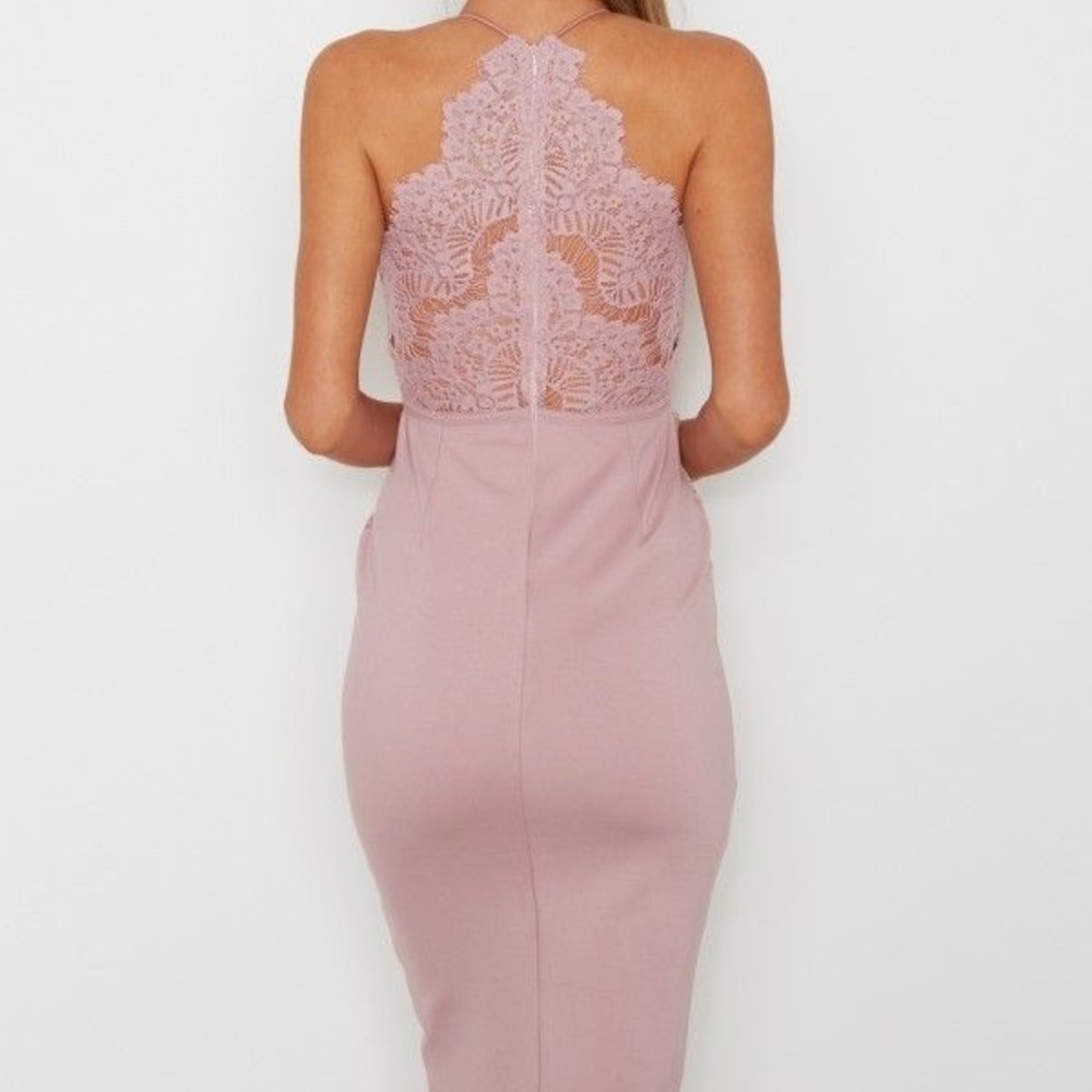 White Fox Boutique So Divine Blush Midi Dress - Picture 4 of 4